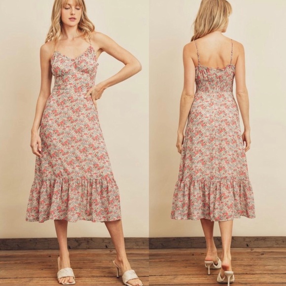 Sweet Rose Ruffled Midi Dress - Picture 7 of 14